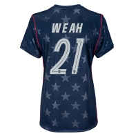 Camiseta Estados Unidos Timothy Weah #21 Segunda Equipación Replica Mundial 2026 para mujer mangas cortas